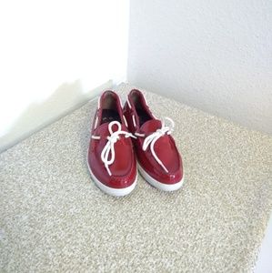 Cole Haan Red & White Patent Leather Flat